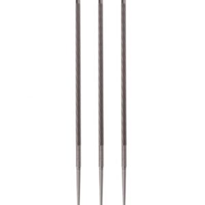 Doosje 12 stuks ronde vijl 5,5 mm , Doosje 12 stuks ronde vijl 5,2 mm, Doosje met 12 stuks ronde vijl 4,8 mm, Doosje 12 stuks ronde vijl 4,0 mm